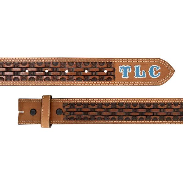 Initial Basket Weave Leather Belt